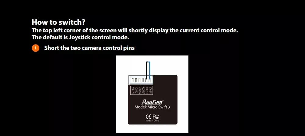 Runcam Micro Swift 3 V2 4:3 600TVL CCD Mini FPV камера джойстик/UART управление переключаемый OSD конфигурация-FOV 145