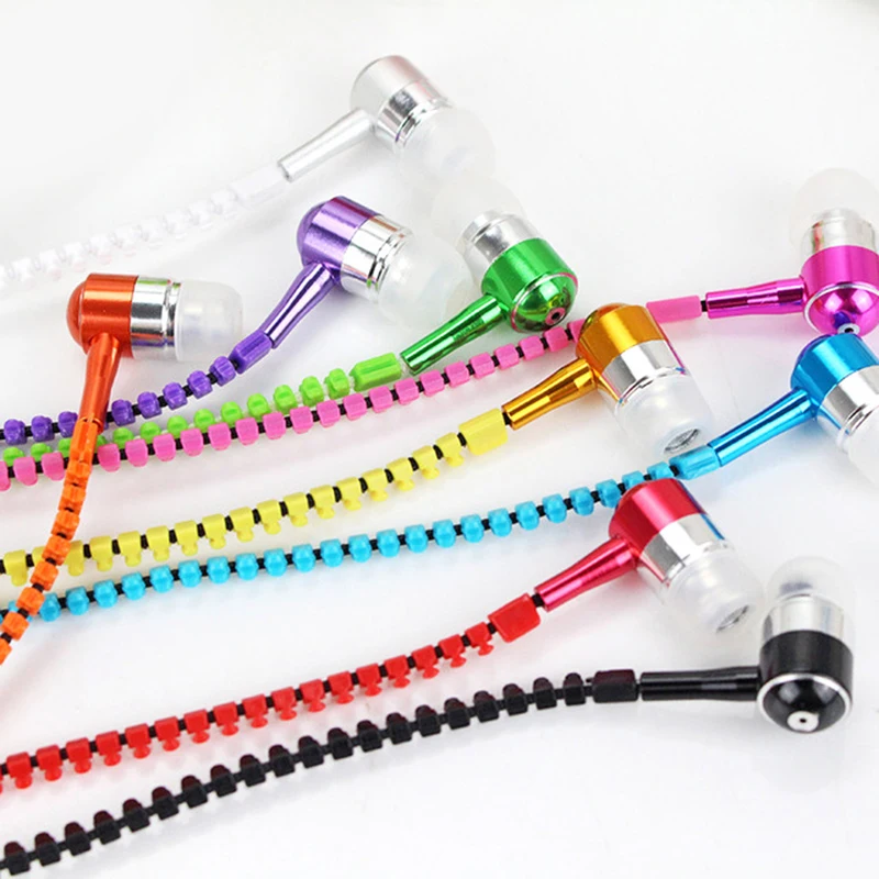 

Headphones luminous Auricular Earphone ear Light Metal Zipper Earphone Glow In The Dark Headphones earphone for phone SamsungP20