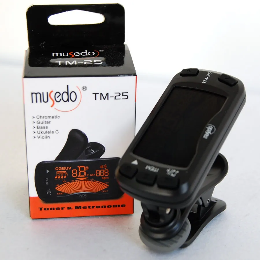 Musedo TM 25 TM25 Электрический тюнер с клипсой и метрономическая гитара Хроматическая