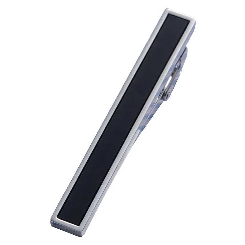 CHUKUI Drop Shipping Luxury Silver Color Black Crystal Stone Tie Clip Copper Tie Bar Men's Tie Pin For Father's Day Gift (6)