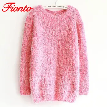 

1 PC New Sweater Women Autumn O Neck Knitted Tops Ladies Pullover Female Hedging Elastic Loose Casual Sweaters Pull A163-1