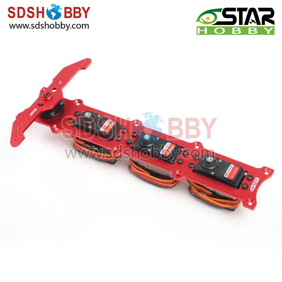 6STARHOBBY High Quality CNC Metal Servo Rudder Mount Set for Three Servos