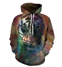 2016 Autumn and winter New fashion Sweatshirt Animal 3D print tiger Hoodies Tiger head harajuku casual pullover hoodies