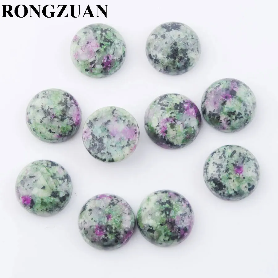 

RONGZUAN Natural Gem Stones Jaspers 12mm Round Flat Back Cabochon CAB No Drill Hole for Jewelry Making 10PCS TU3251