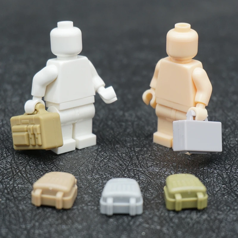 

10 Pcs/Set DIY Accessories Armors Backpack School Bag Briefcase Military Weapon Army Soldier Building Block Brick Toy X249
