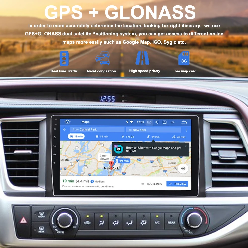 Автомагнитола 2 din с GPS навигацией Android 9 0 восьмиядерным процессором PX5 ОЗУ 4 Гб ПЗУ