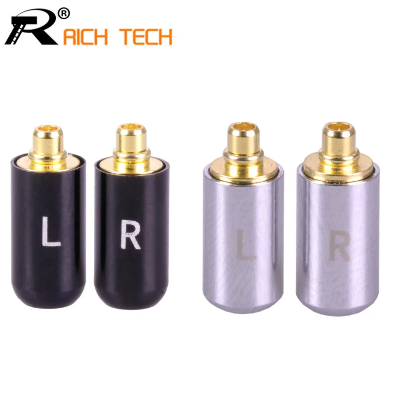 

10pcs/5pairs Enthusiasts Jack L/R MMCX Black/Silver Earphone Pin Plug For Shure ED5 SE535 Gold Plated Connector