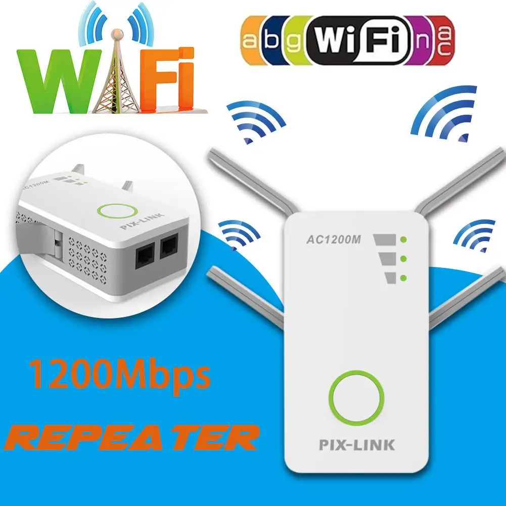 

1200M Enhanced AP Double Antennas Router Extender Wireless Network Repeater Wi-Fi Signal Amplifier Signal Boosters