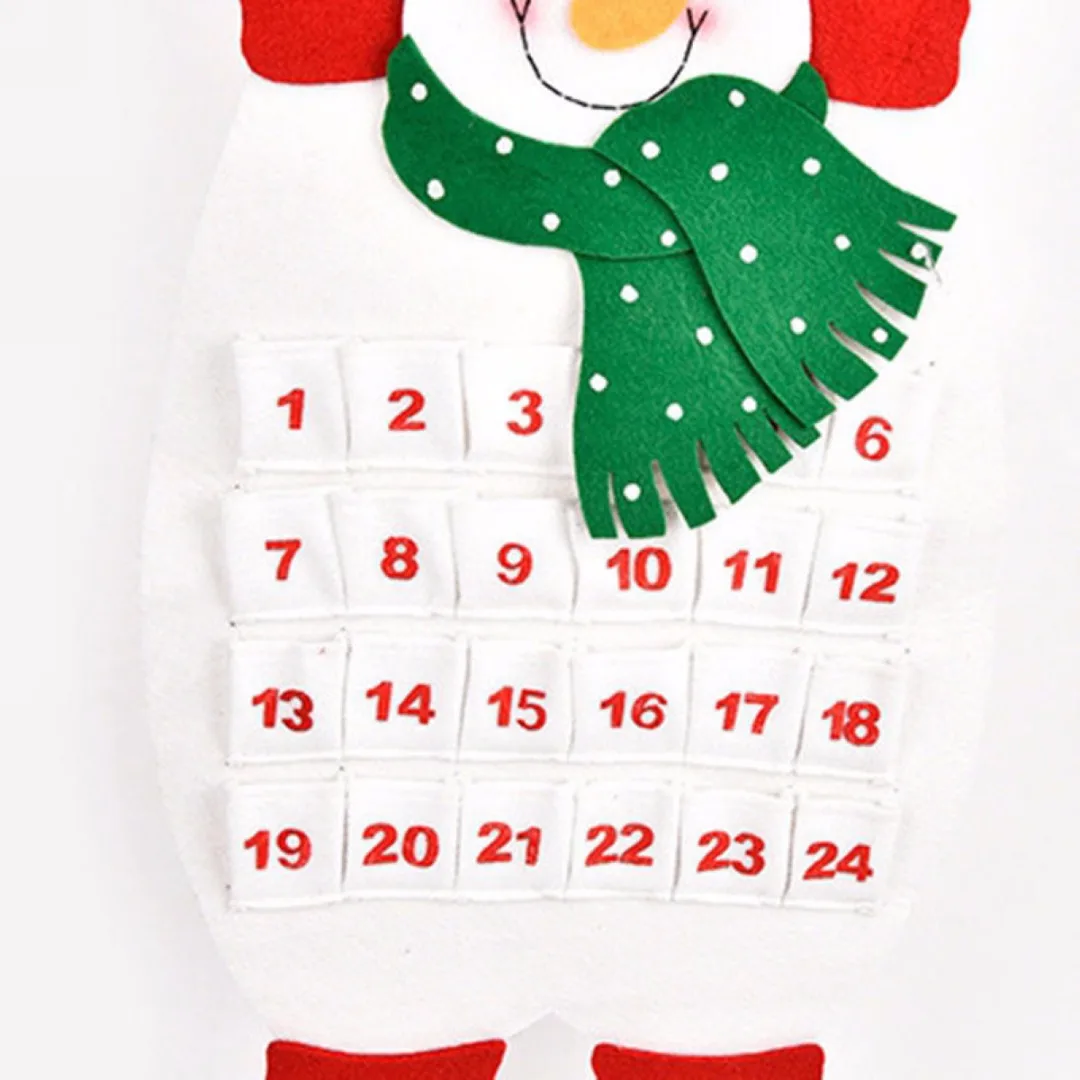 2018 Newest Christmas Advent Calendar Craft Santa Claus Snowman Hanging Decor Christmas Pendant Ornament