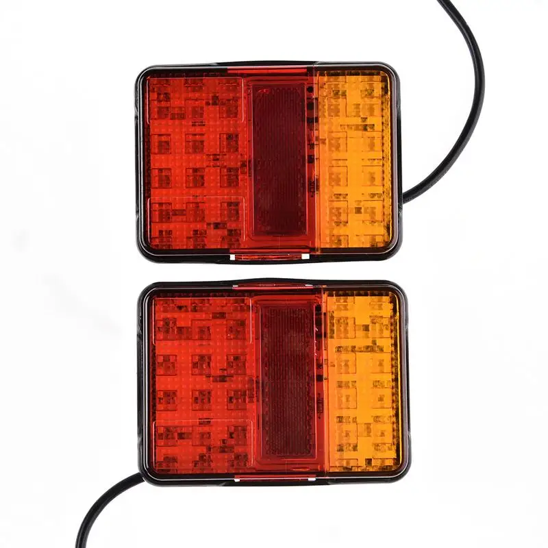 Из 2 предметов Двухцветный квадратный лампы для DC10-30V грузовиков светодио дный автомобиль бортовые огни Предупреждение грузовик задний