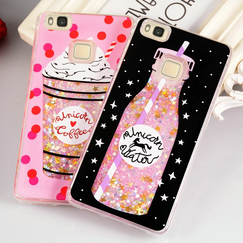 Funda de arena movediza para Huawei P9 Lite, Funda de para botella, Funda para Huawei P9 Lite, Funda de purpurina líquida dinámica dulce|case for huawei p9|silicone casecase for huawei - AliExpress