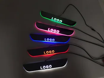EOsuns LED 移動ドアスカッフポイントで Nerf バー & ランニングボードドア敷居光オーバーレイライニングフラットカバーストリップ bmw z4 E89 2009-13