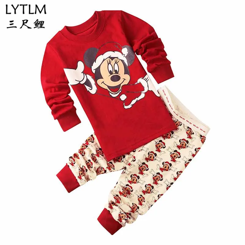 

LYTLM Boys Mickey Clothing Set Children Clothes Girl Boys Pajamas Sets Nightwear Print Pajamas Girls Sleepwear Baby Pyjama Suit