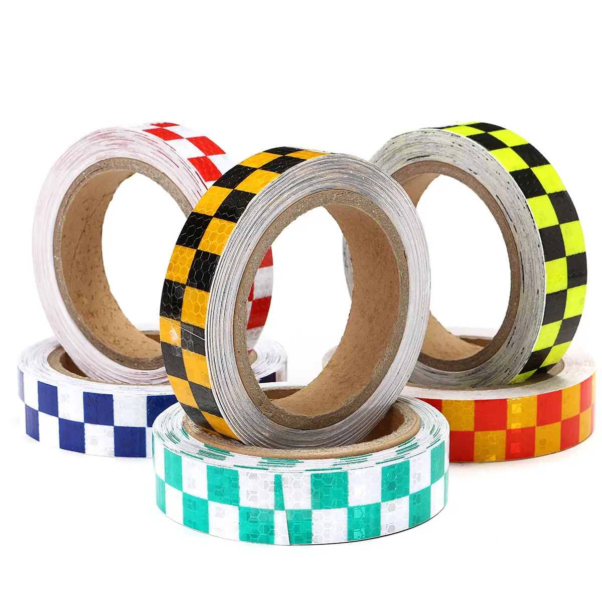 

NEW Safurance Intensity Reflective Car Sticker Double Color Chequer Roll Signal PVC Workplace Safety Warning Tape