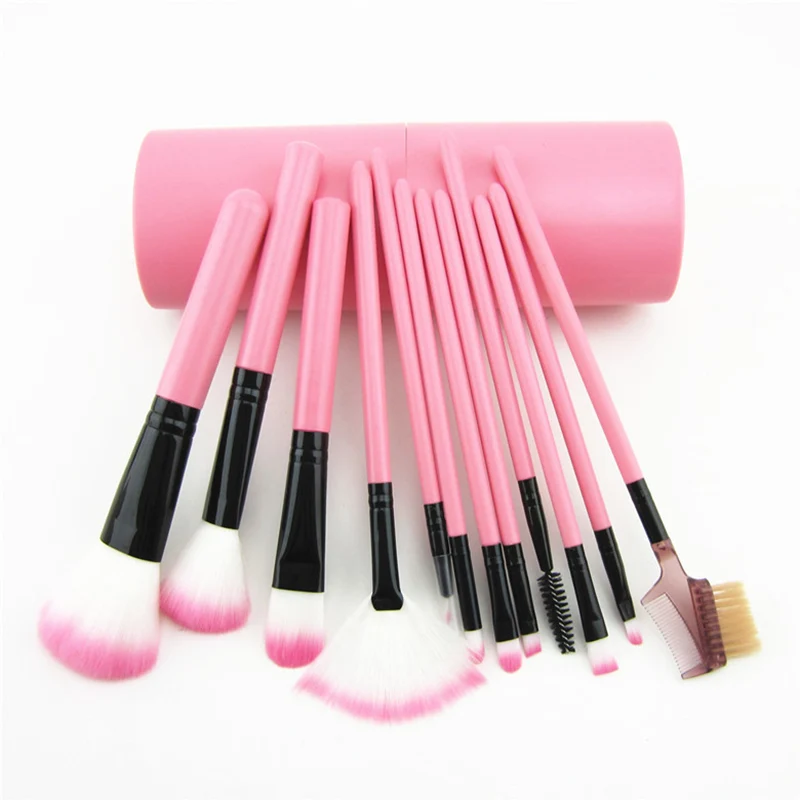 

12Pcs Makeup Brushes Set Facial Eyes Eyebrow Eyeshadow Cosmetic Brush With Holder Travel Make Up Tools