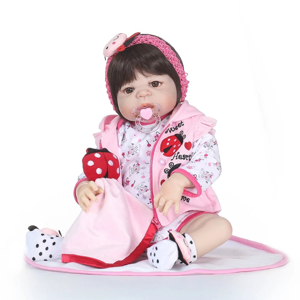 

NPK 57CM Full Silicone Reborn Baby Doll kids Playmate Gift For Girls real Baby Alive dolls Bebes Reborn menina bonecas