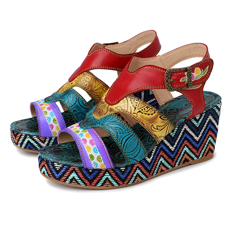 

SONDR wedges shoes for women platform designer boho sandals sandalias de verano para mujer open toe heels comfy sandaly damskie