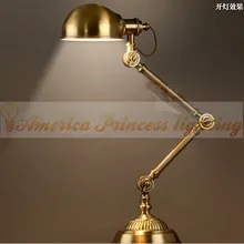 Роботы бронзовая настольная лампа исследование и исследование прикроватная лампа для чтения, E27, AC110-240V