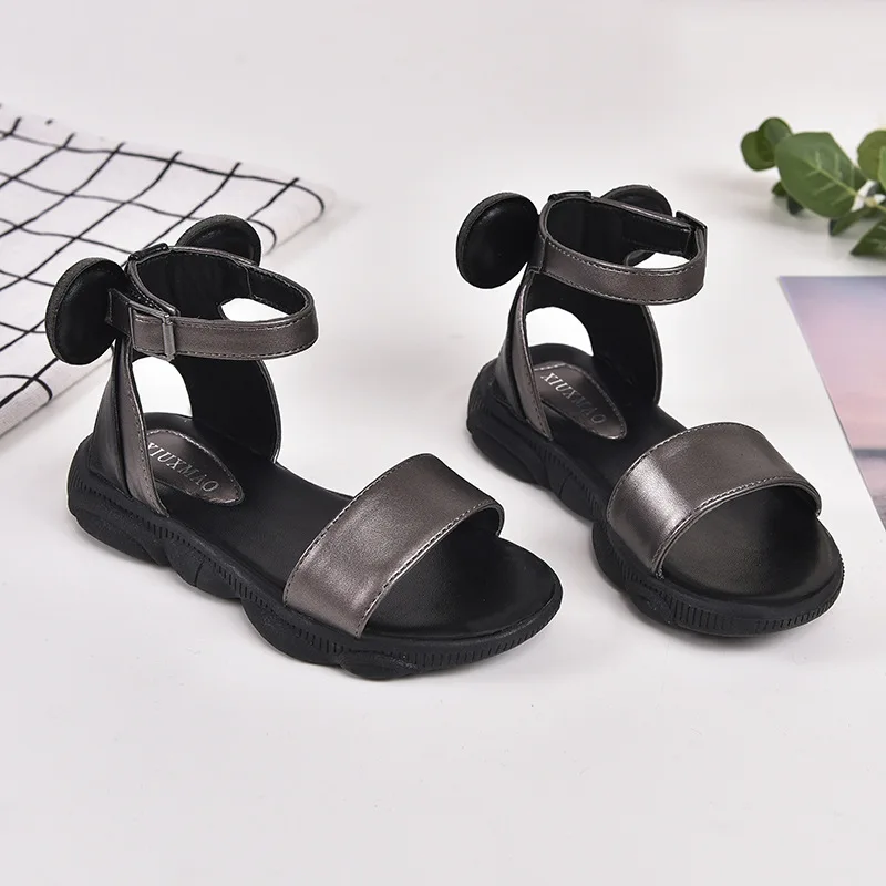 

Girl Roman Sandals 2019 Fashion Bear Sole Summer Soft Bottom Open Toe Beach Shoe Little Girl Big Kids Princess Shoes 26-37#