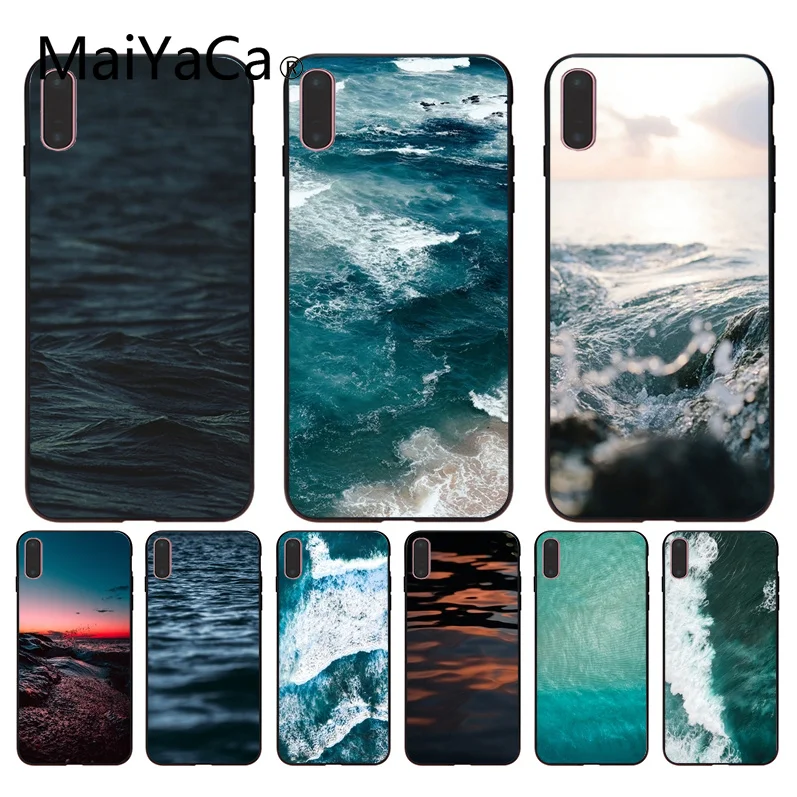 Умный чехол MaiYaCa Waves черный мягкий для iphone X 8 8plus и 5 5S 6s Plus 7 plus мобильного телефона |