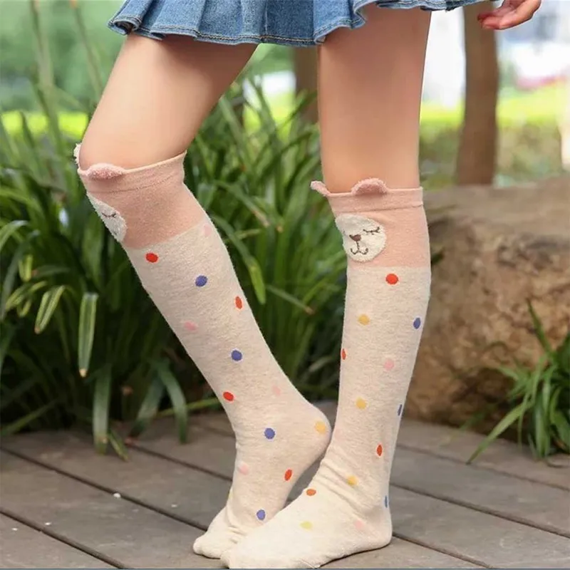 Cute Cartoon Children Socks Print Animal Cotton Baby Kids Knee High