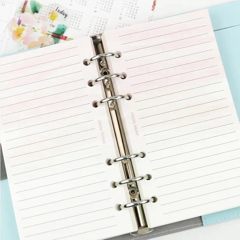 

Yiwi A5 A6 Loose Leaf Notebook Red Watercolor Line Refill Spiral Binder Planner Inner Page Inside Paper 40 Sheets inside