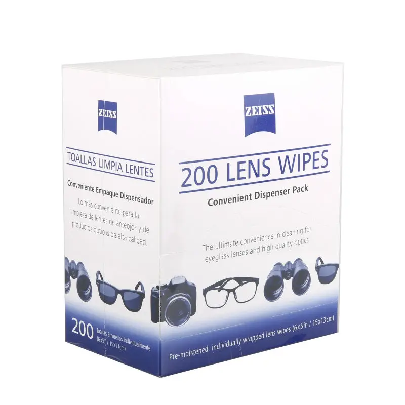 

Zeiss Pre-Moistened Lens Cleaning Wipes - Cleans Bacteria, Germs and without Streaks for Eyeglasses and Sunglasses -(200 Count)