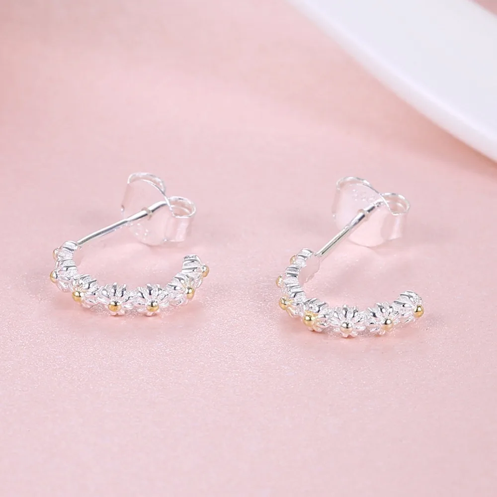 

2018 Time-limited Top Fashion Geometric Trendy Brincos Para As Mulheres S925 Flower Design Beautiful Stud Earrings Jewelry