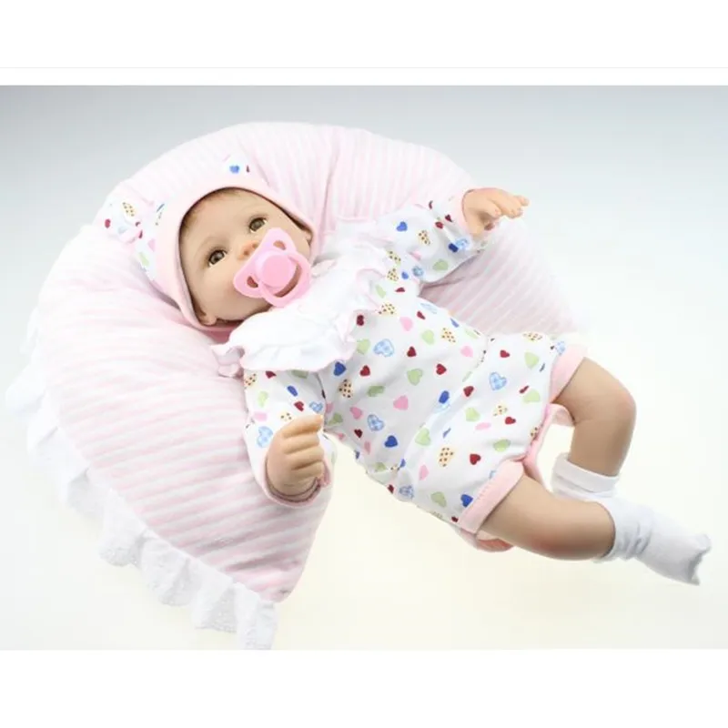 16 дюйм(ов)/40 см силикона Reborn Baby куклы с одеждой, реалистичные для новорожденных-Reborn поддавании куклы для детей подарок на день рождения
