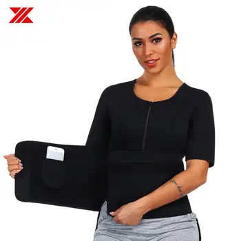 

HEXIN Women Tummy Belt Short Sleeves Neoprene Body Shaper Shapewear Sweat Sauna Slimming Vest Waist Trainer Workout Shapers