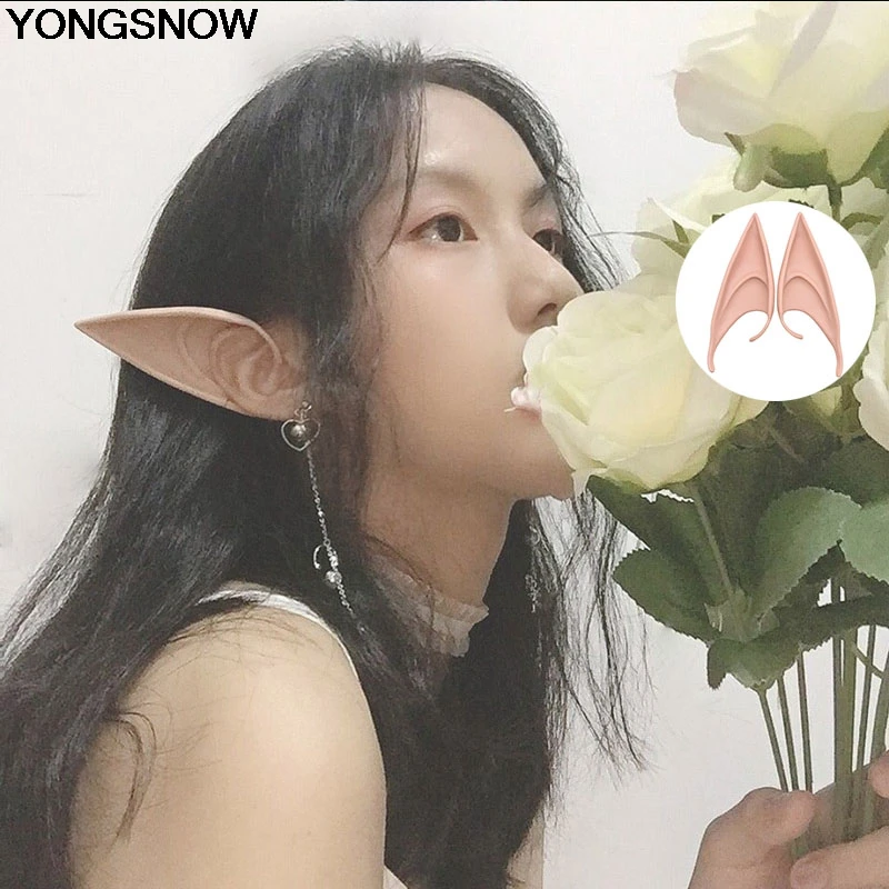 

1pair Fake Soft Angel Elf Ears Simulation Ear Props Cosplay Elf Fairy Accessories For Halloween Christmas Event Party Decoration
