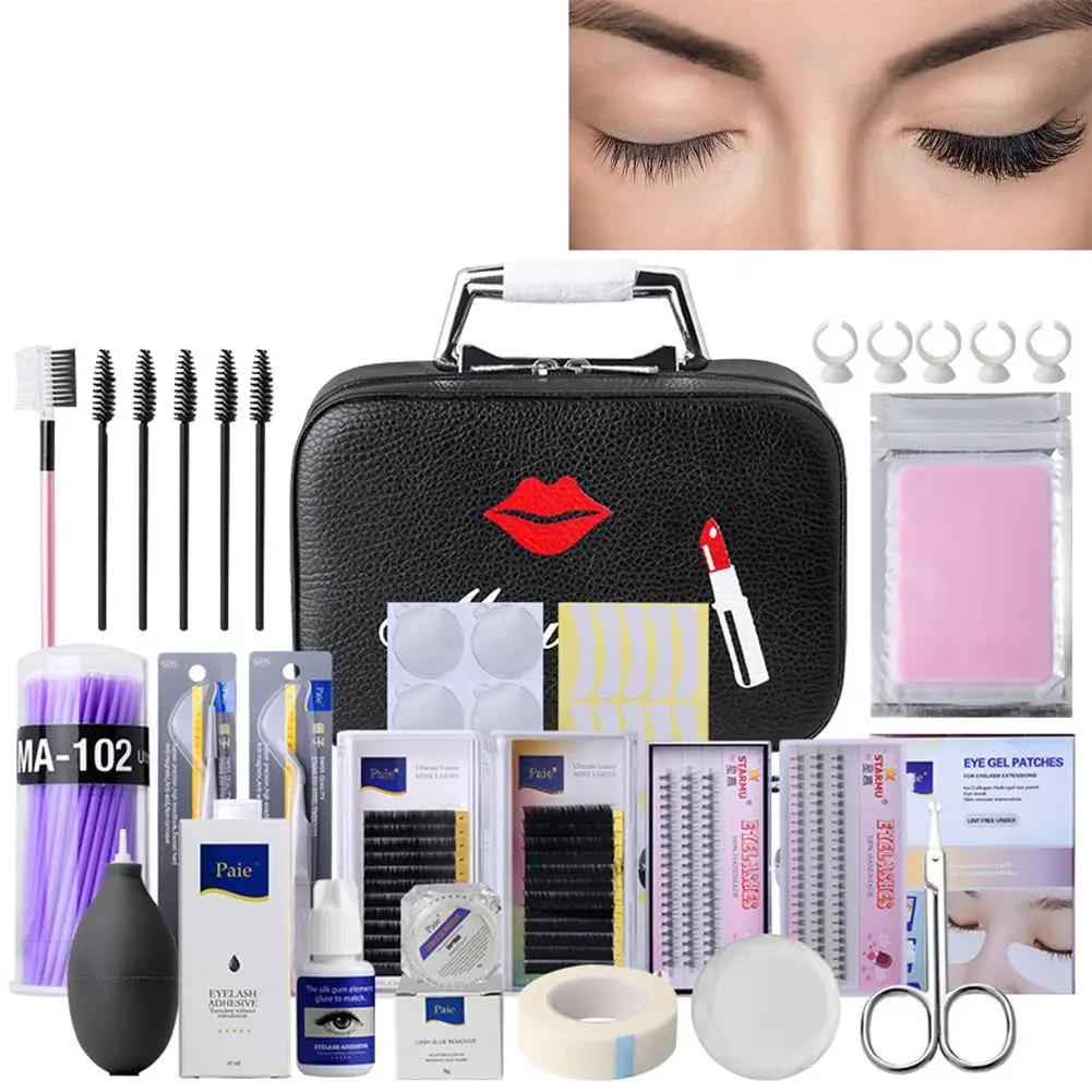 

22PCS False Eyelashes Extension Practice Exercise Set Professional Head Model Lip Makeup Eyelash Grafting Training Tool Kit