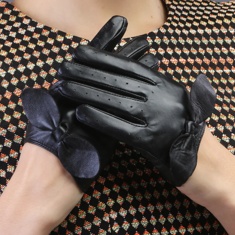 new autumn winter lady model Fashion sexy women genuine leather Small Bow knot driving car pole dancing gloves Mittens new autumn winter lady model Fashion sexy women genuine leather Small Bow knot driving car pole dancing gloves Mittens
