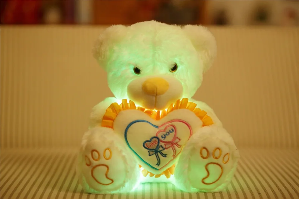 Emissor de Luz Urso de Pelúcia Ursinho de Pelúcia Luminosa de Incandescência Brinquedos de Natal de Aniversário para Crianças Ela o Transporte da Gota Diodo Colorido Crianças & 25 cm 30 6 Luminosa de Incandescência Colorido Crianças Brinquedos de