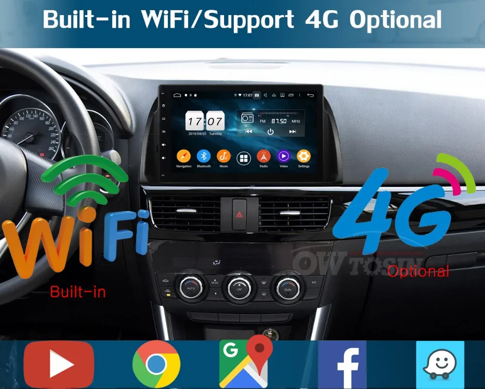 10," ips 8 ядерный 4 Гб+ 64 ГБ Android 9,0 автомобильный dvd-плеер для Mazda CX-5 CX5 CX 5 Atenza 2012- gps Радио DSP Parrot BT CarPlay