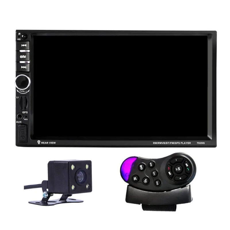 

2 DIN 1080P Universal 7020G Car DVD Player Video Player 12V Touch Screen GPS Navigation With Remote Control Rear View Camera Ava