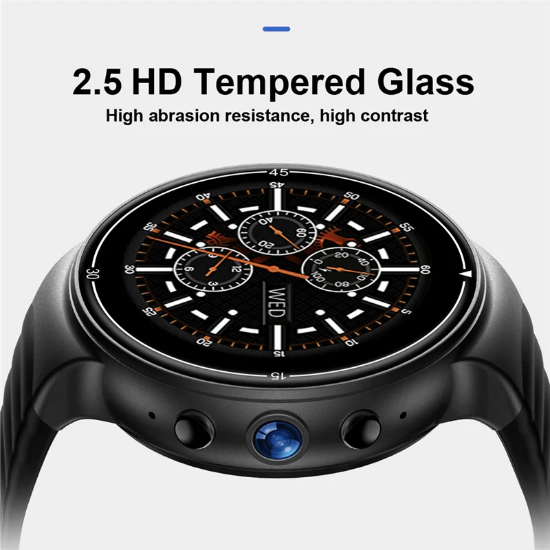 

OGEDA I8 Men sport smart watch Android 7.0 4G LTE 1G+16G memory support SIM WIFI GPS heart rate 2MP camera 2.5 HD Tempered Glass
