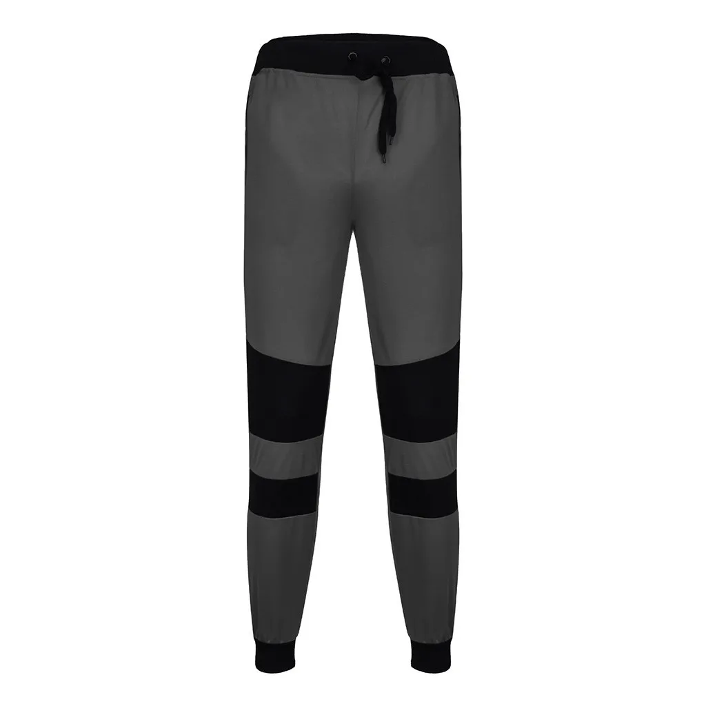 Мужские спортивные брюки для бега, дышащие спортивные штаны, пэчворк размера плюс, тренировочные штаны для фитнеса, мужская спортивная одежда на шнурке