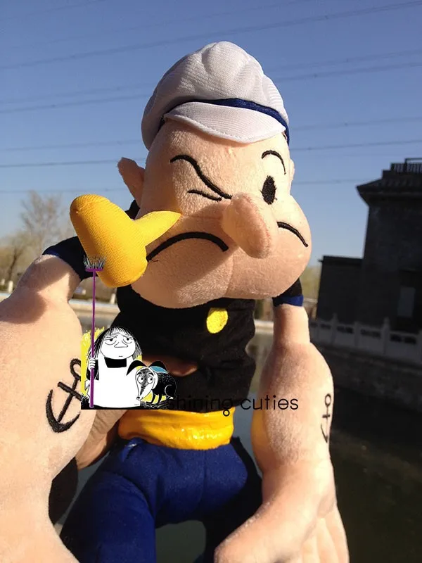 Большой Popeye моряк Popeye с трубой милые мягкие плюшевые игрушки куклы подарок для детей Коллекция подарков на день рождения