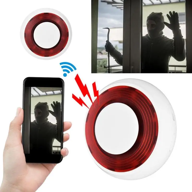 

Standalone Home Security Alarm 110dB Sound Alarm Wireless Flashing Siren