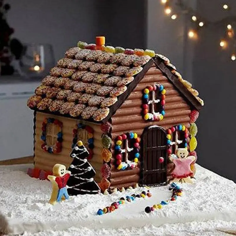 DIY Cake Chocolate Christmas House Candy Mould Jelly Pudding Handmade