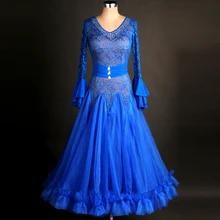 Ballroom Competition Dance Costume Women Long Sleeve Standard Ballroom Dress Adult’s Tango Waltz Flamenco Dancing Dresses