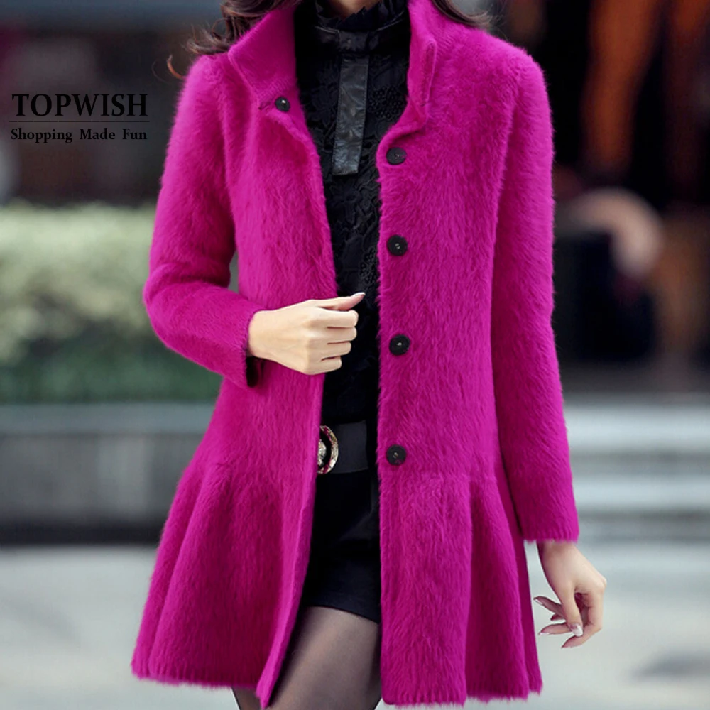 

Butterfly Bottom Women Fashion 100% Real Mink Cashmere Ruffle Coat Fitting Mink Cashmere Overcoat OEM Custom Big Jacket TSR6