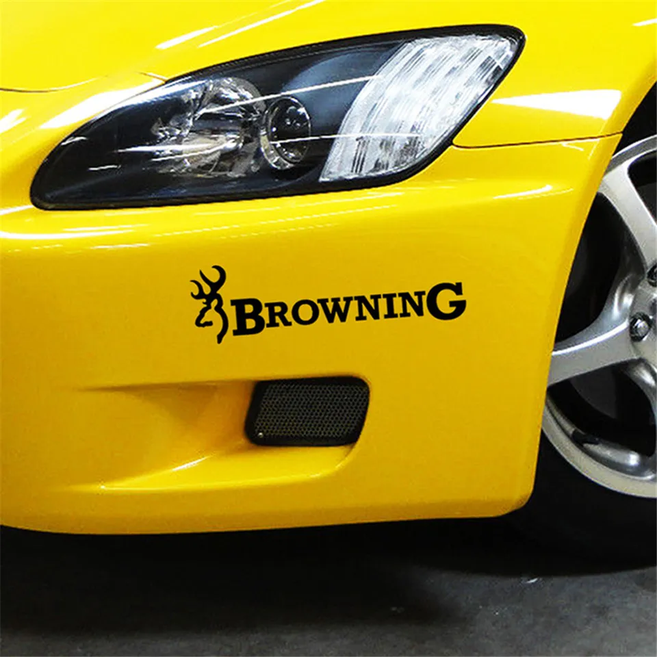 22.86.3cm 2x Browning Hunt Deer Buck Chasse Car Sticker Vinyl Car Decal BlackSilverLaser (6)