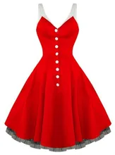 Freies verschiffen 1950 s retro kleid taste helle rot Rockabilly kleid Vintage Swing abschlussball-abend Party Kleid R2006