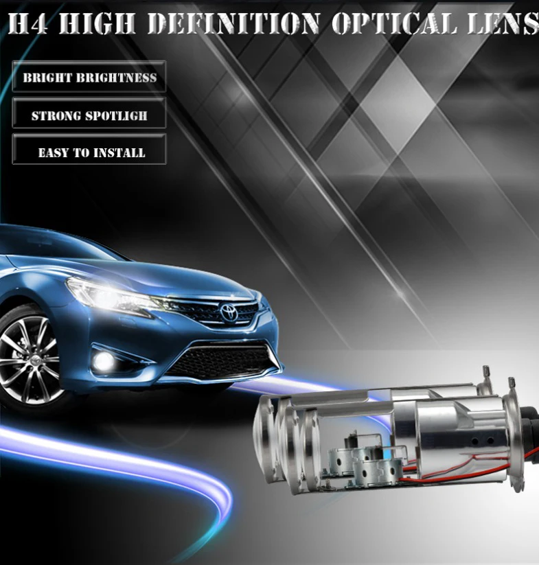 Gzkafolee Xenon Lâmpada 4300k 6000k 8000k Branco Carro Farol Bulbo Mini Projetor Lente Dupla Mortalhas 12v 55w h4 4 High Quality Automóveis e motos