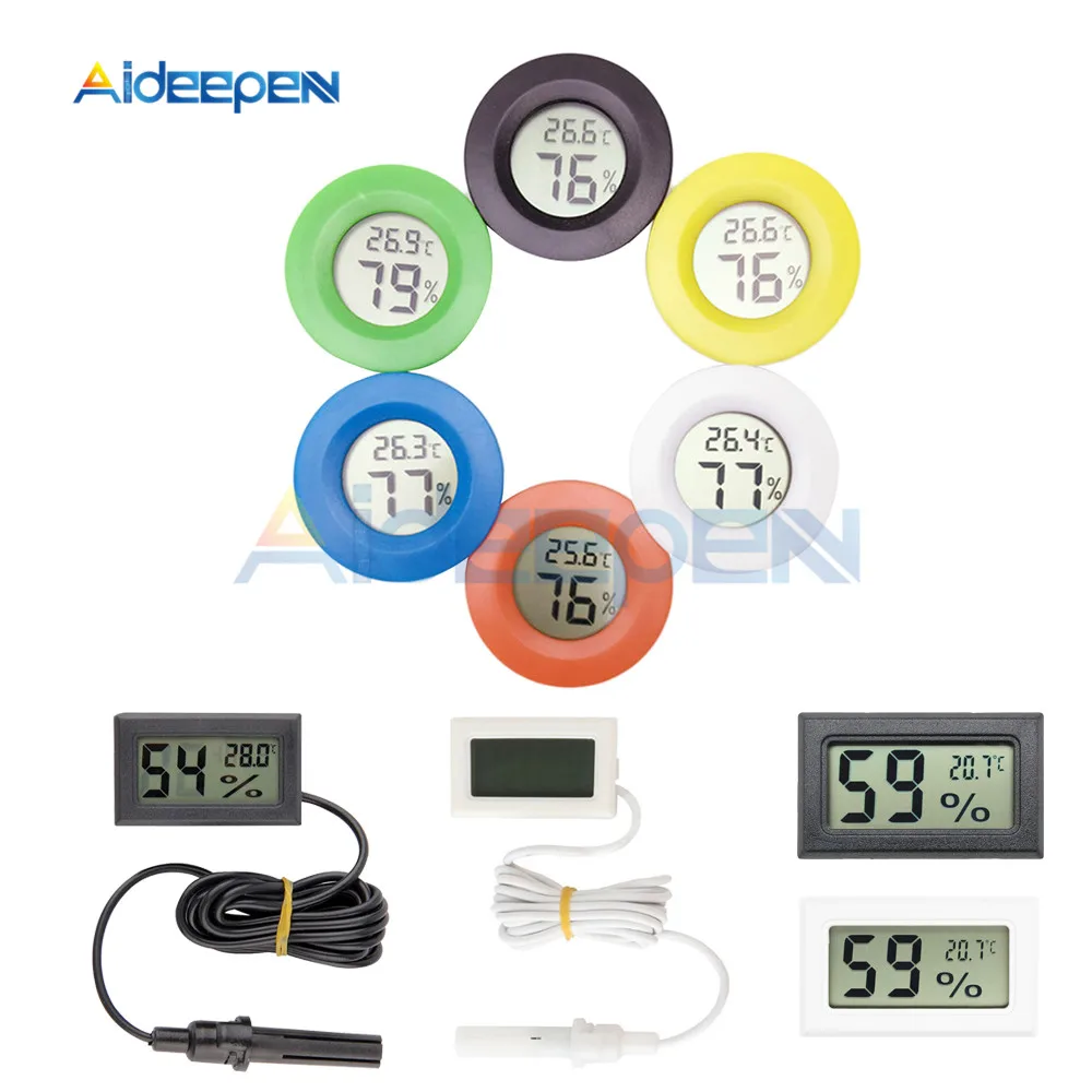 

Mini Digital LCD Thermometer Hygrometer Indoor Convenient Temperature Sensor Humidity Meter Detector Fridge Freezer Tester Gauge