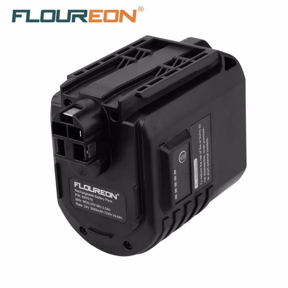 Floureon 24 V 3000 мА/ч сменный никель металлогидридный аккумулятор BOSCH 24V Ni MH 3.0Ah GBH 24VFR 24VRE