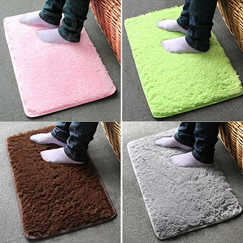 

40cm x 60cm x 4.5mm New solid color non-slip long hair soft carpet restaurant family bedroom decorative carpet floor mat