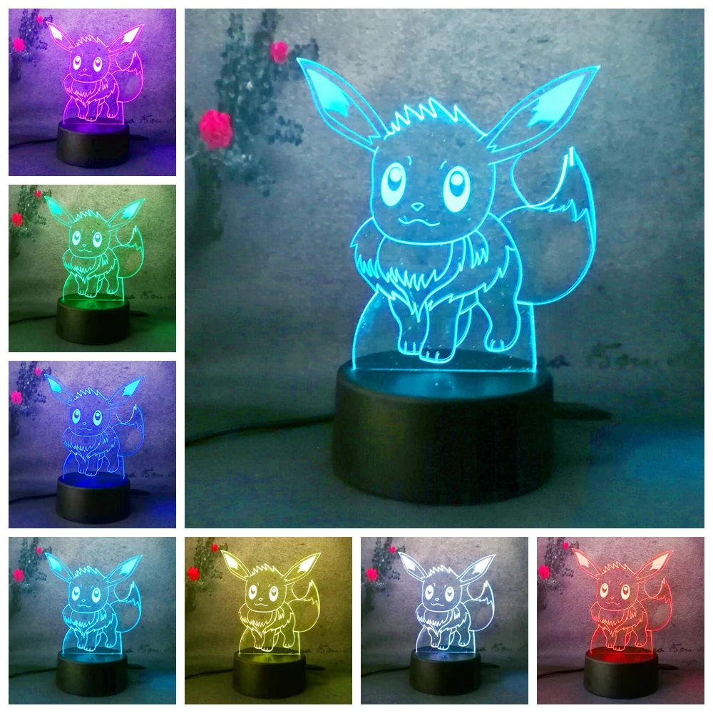 3D Pokemon Go игровой Пикачу RC USB игрушечный ночник светодиодный светильник экшн лампа